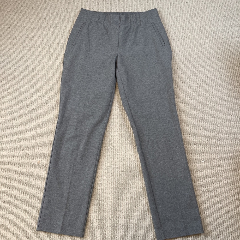 J. Jill Women's Small Ponte Slim Leg Heathered Grey Pull-On Pants Side Pockets